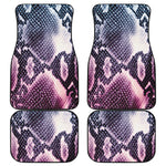 Purple And Blue Snakeskin Print Front and Back Car Floor Mats