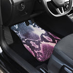 Purple And Blue Snakeskin Print Front and Back Car Floor Mats
