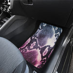 Purple And Blue Snakeskin Print Front and Back Car Floor Mats