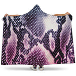 Purple And Blue Snakeskin Print Hooded Blanket