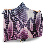 Purple And Blue Snakeskin Print Hooded Blanket