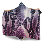Purple And Blue Snakeskin Print Hooded Blanket