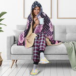 Purple And Blue Snakeskin Print Hooded Blanket