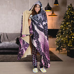 Purple And Blue Snakeskin Print Hooded Blanket