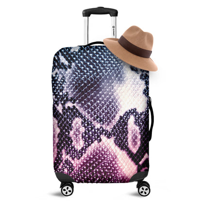 Purple And Blue Snakeskin Print Luggage Cover