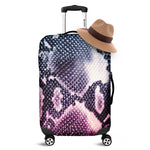 Purple And Blue Snakeskin Print Luggage Cover