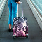 Purple And Blue Snakeskin Print Luggage Cover