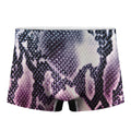 Purple And Blue Snakeskin Print Men's Boxer Briefs