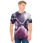 Purple And Blue Snakeskin Print Men's T-Shirt