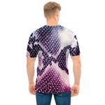 Purple And Blue Snakeskin Print Men's T-Shirt