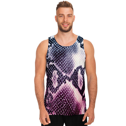 Purple And Blue Snakeskin Print Men's Tank Top