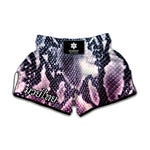 Purple And Blue Snakeskin Print Muay Thai Boxing Shorts