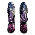 Purple And Blue Snakeskin Print Muay Thai Shin Guards