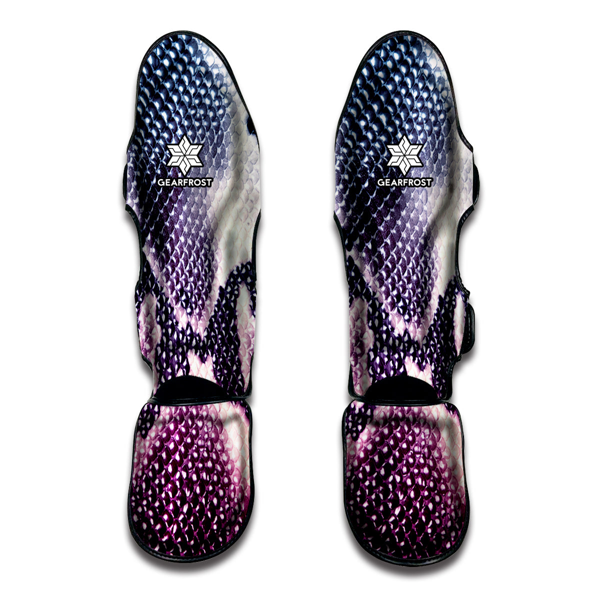 Purple And Blue Snakeskin Print Muay Thai Shin Guard