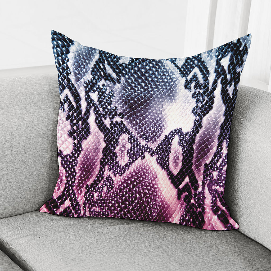 Purple And Blue Snakeskin Print Pillow Cover
