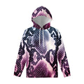 Purple And Blue Snakeskin Print Pullover Hoodie