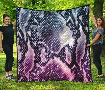 Purple And Blue Snakeskin Print Quilt
