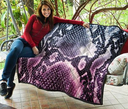 Purple And Blue Snakeskin Print Quilt
