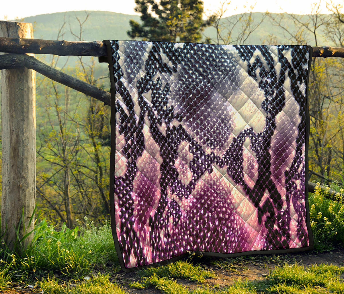 Purple And Blue Snakeskin Print Quilt