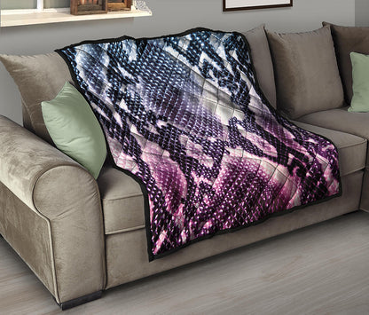 Purple And Blue Snakeskin Print Quilt
