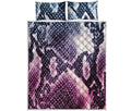 Purple And Blue Snakeskin Print Quilt Bed Set