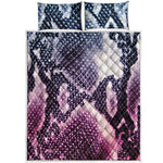 Purple And Blue Snakeskin Print Quilt Bed Set