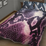Purple And Blue Snakeskin Print Quilt Bed Set