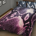 Purple And Blue Snakeskin Print Quilt Bed Set