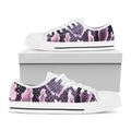 Purple And Blue Snakeskin Print White Low Top Sneakers