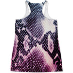 Purple And Blue Snakeskin Print Women's Racerback Tank Top