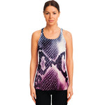 Purple And Blue Snakeskin Print Women's Racerback Tank Top