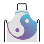 Purple And Blue Yin Yang Print Apron