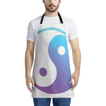 Purple And Blue Yin Yang Print Apron