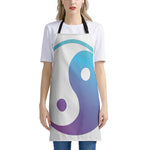 Purple And Blue Yin Yang Print Apron