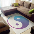 Purple And Blue Yin Yang Print Floor Mat