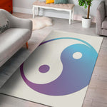 Purple And Blue Yin Yang Print Area Rug