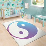 Purple And Blue Yin Yang Print Area Rug