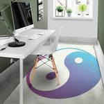 Purple And Blue Yin Yang Print Area Rug
