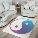 Purple And Blue Yin Yang Print Area Rug