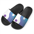 Purple And Blue Yin Yang Print Black Slide Sandals