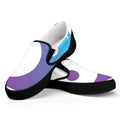 Purple And Blue Yin Yang Print Black Slip On Sneakers