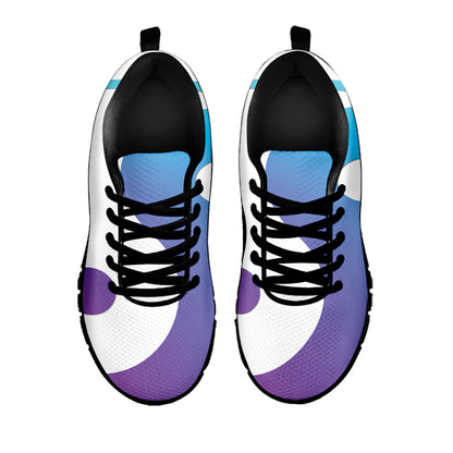 Purple And Blue Yin Yang Print Black Sneakers
