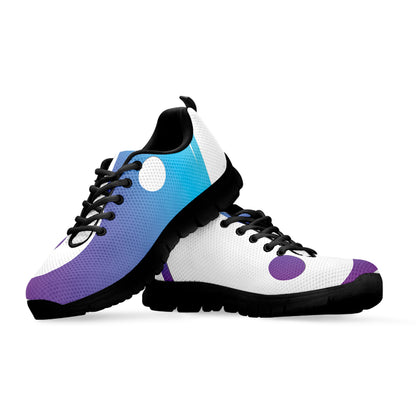 Purple And Blue Yin Yang Print Black Sneakers