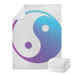 Purple And Blue Yin Yang Print Blanket