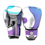 Purple And Blue Yin Yang Print Boxing Gloves