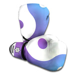 Purple And Blue Yin Yang Print Boxing Gloves