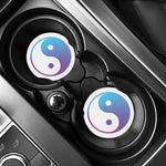 Purple And Blue Yin Yang Print Car Coasters