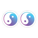 Purple And Blue Yin Yang Print Car Coasters