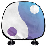 Purple And Blue Yin Yang Print Car Headrest Covers