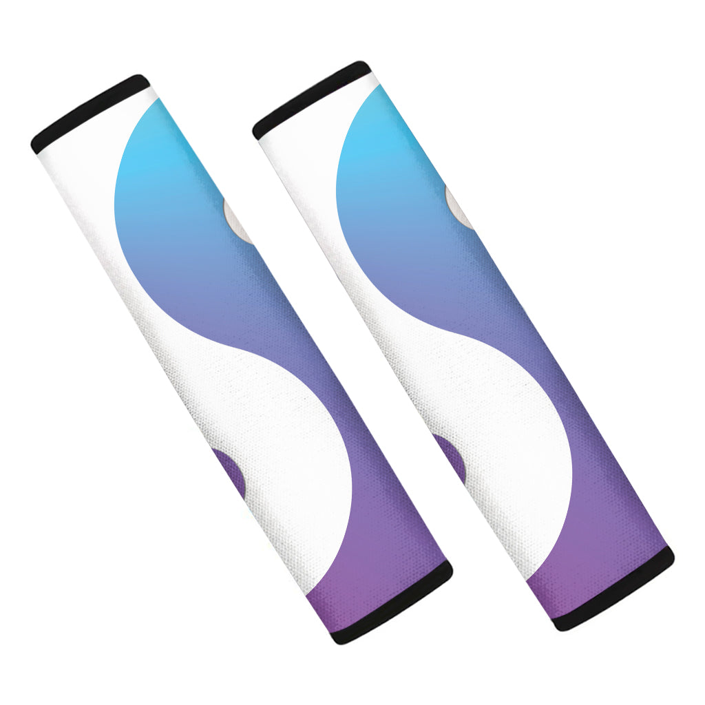 Purple And Blue Yin Yang Print Car Seat Belt Covers